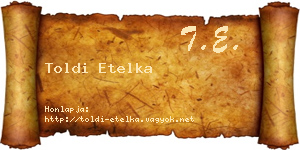 Toldi Etelka névjegykártya
